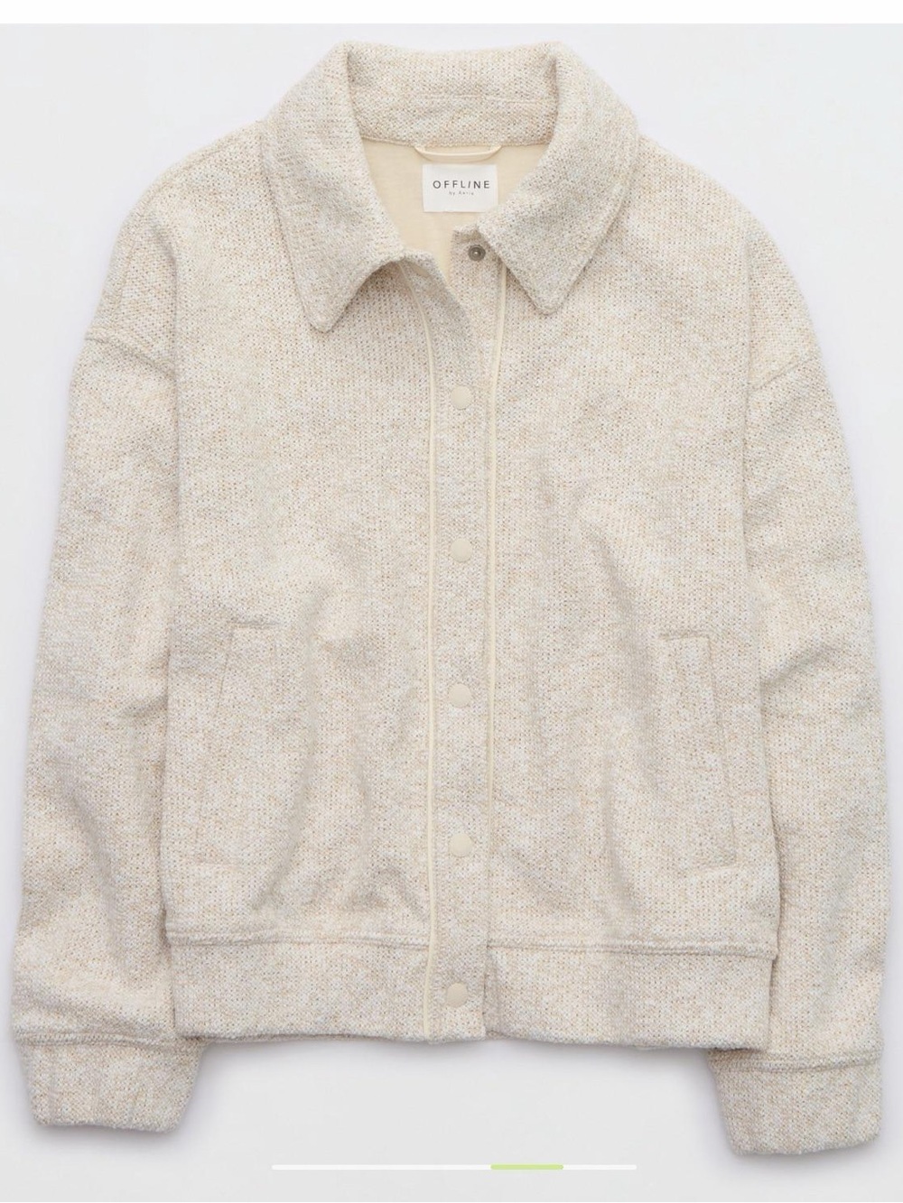 OFFLINE by Aerie Boucle Jacket Size Small Cream neutral textured